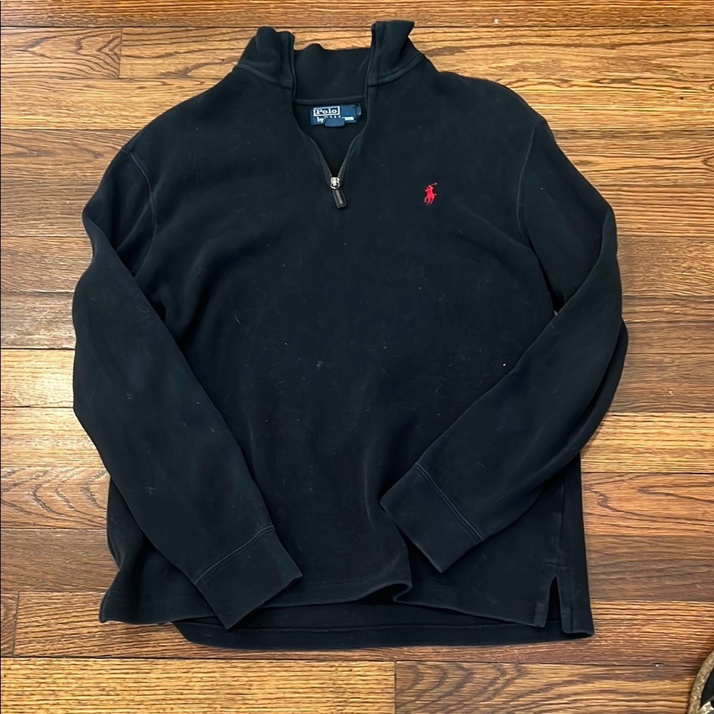 Polo by Ralph Lauren Black Quarter-Zip Sweater